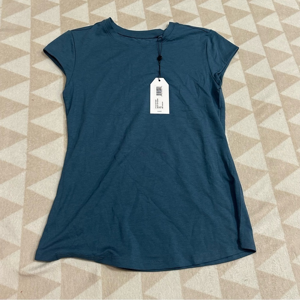Universal standard Ashley cap sleeve tee shirt in teal